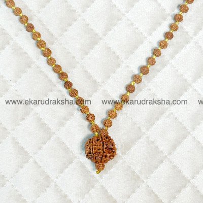 Nepali 8 mukhi rudraksha mala 108 Lab Certified Ganesha Good luck clear obstacles Rahu Relief Mooldhara chakra balance Necklace