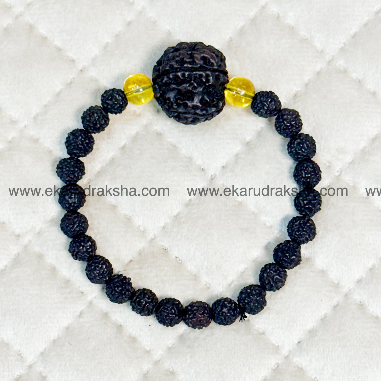Deep black Nepali Rudraksha Mukhi Citrine bracelet 100% Original