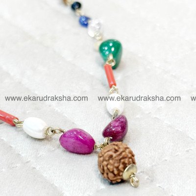 Navaratna Mala nine planets navagraha relief balance all chakras success good health prosperity necklace