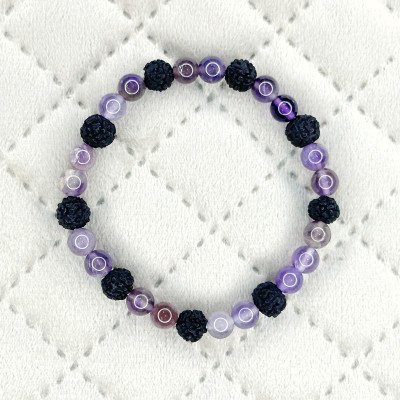 Amethyst Black Rudraksha bracelet for men women Lab Certified