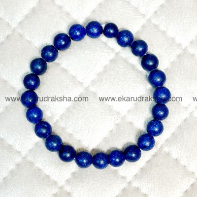 Lapis Lazuli bracelet Lab certified 8 mm Lajward stone stress free calm mind vishudda throat chakra balance hand band