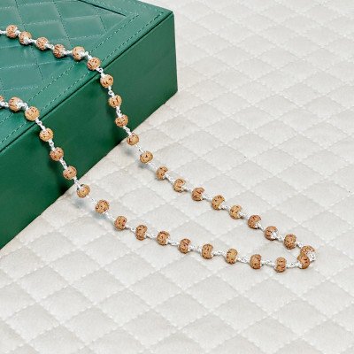 7 Mukhi Rudraksha Silver 925 mala 54 beads Lab certified Necklace Saturn sade sati relief chain