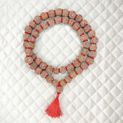 Nepali 5 Mukhi Rudraksha Mala Kantha 54 beads woolen spacers meditation
