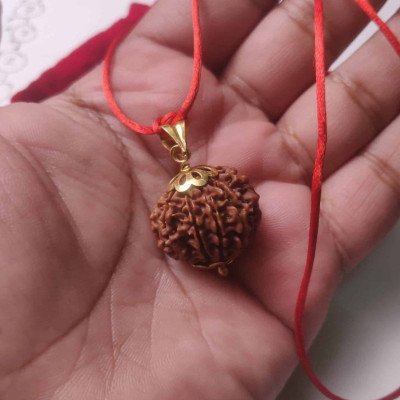 Authentic Nepal Rudraksha Gold Pendant Pure 916 hallmark 22 karat Lab certified capping bead