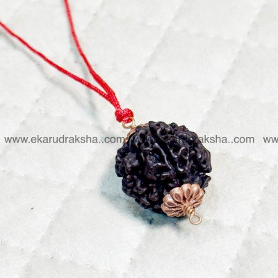 Rare black Nepali 5 mukhi rudraksha copper pendant Shiva kaal Bhairav Protection Energy Sharp Mind Vishuddha throat chakra clear pendant