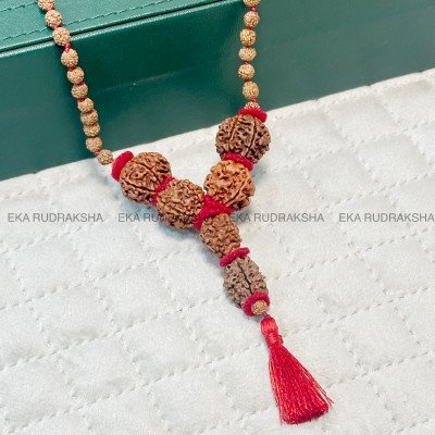 Rudraksha combination sarva shakti necklace for emotional balance physical health stress free success in all work immunity boost 2,3,4,5,6,7 mukhi lab certified rudraksha mala